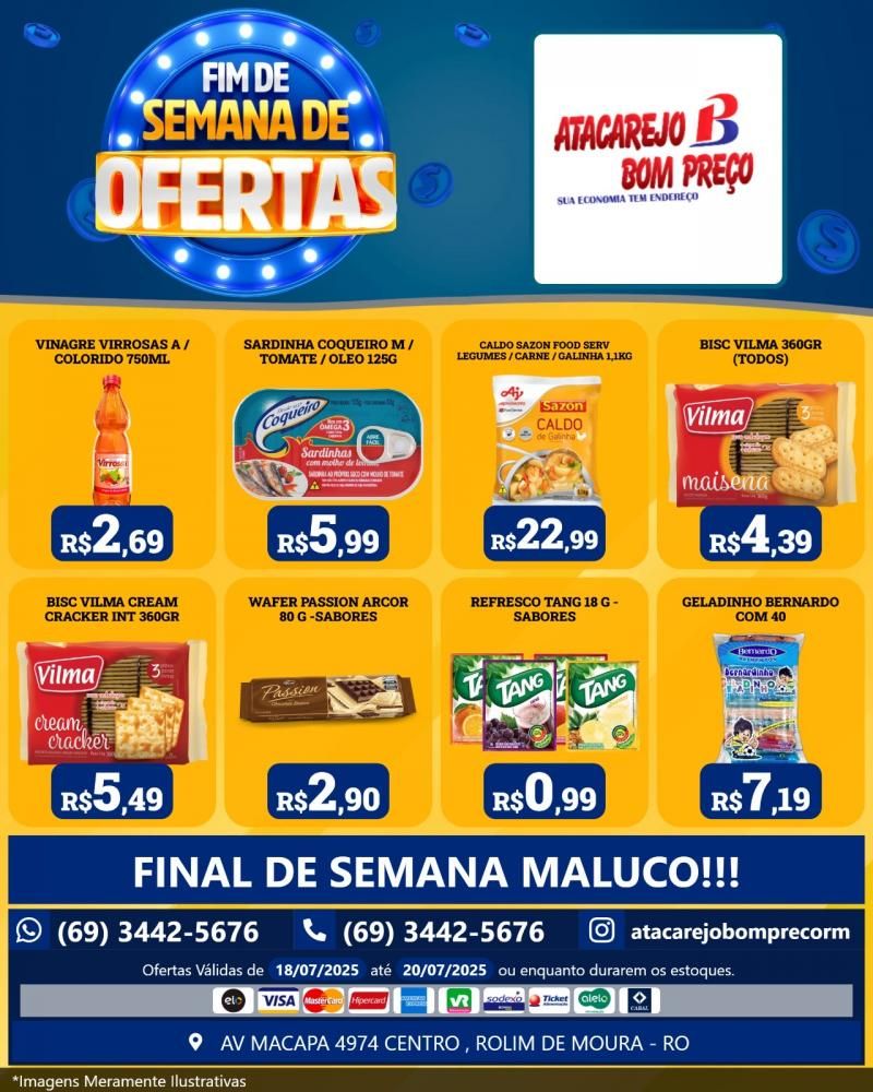 FIM DE SEMANA DE OFERTAS no ATACAREJO BOM PREÇO, em Rolim de Moura FIM DE SEMANA DE OFERTAS no ATACAREJO BOM PREÇO, em Rolim de Moura