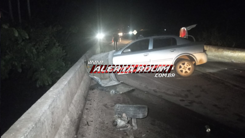 Motorista colide com cabeceira de ponte na zona rural de Rolim de Moura Motorista colide com cabeceira de ponte na zona rural de Rolim de Moura