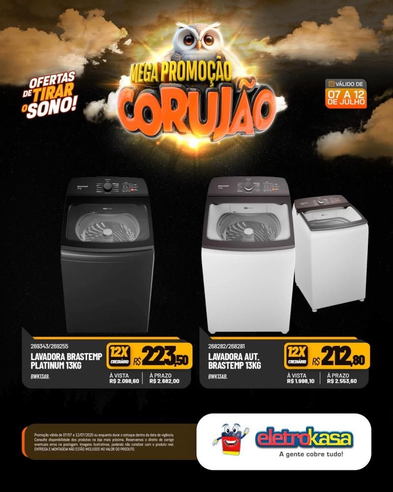 Ofertas de tirar o sono, na MEGAPROMOÇÃO CORUJÃO das lojas eletroKasa, em Rolim de Moura Ofertas de tirar o sono, na MEGAPROMOÇÃO CORUJÃO das lojas eletroKasa, em Rolim de Moura