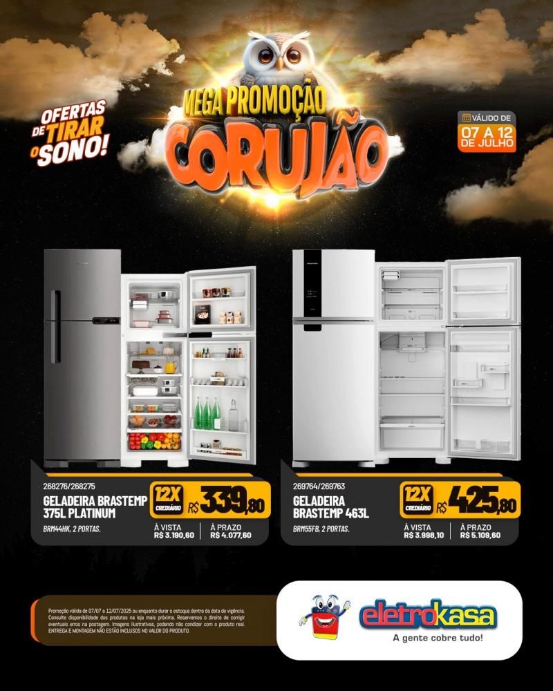 Ofertas de tirar o sono, na MEGAPROMOÇÃO CORUJÃO das lojas eletroKasa, em Rolim de Moura Ofertas de tirar o sono, na MEGAPROMOÇÃO CORUJÃO das lojas eletroKasa, em Rolim de Moura