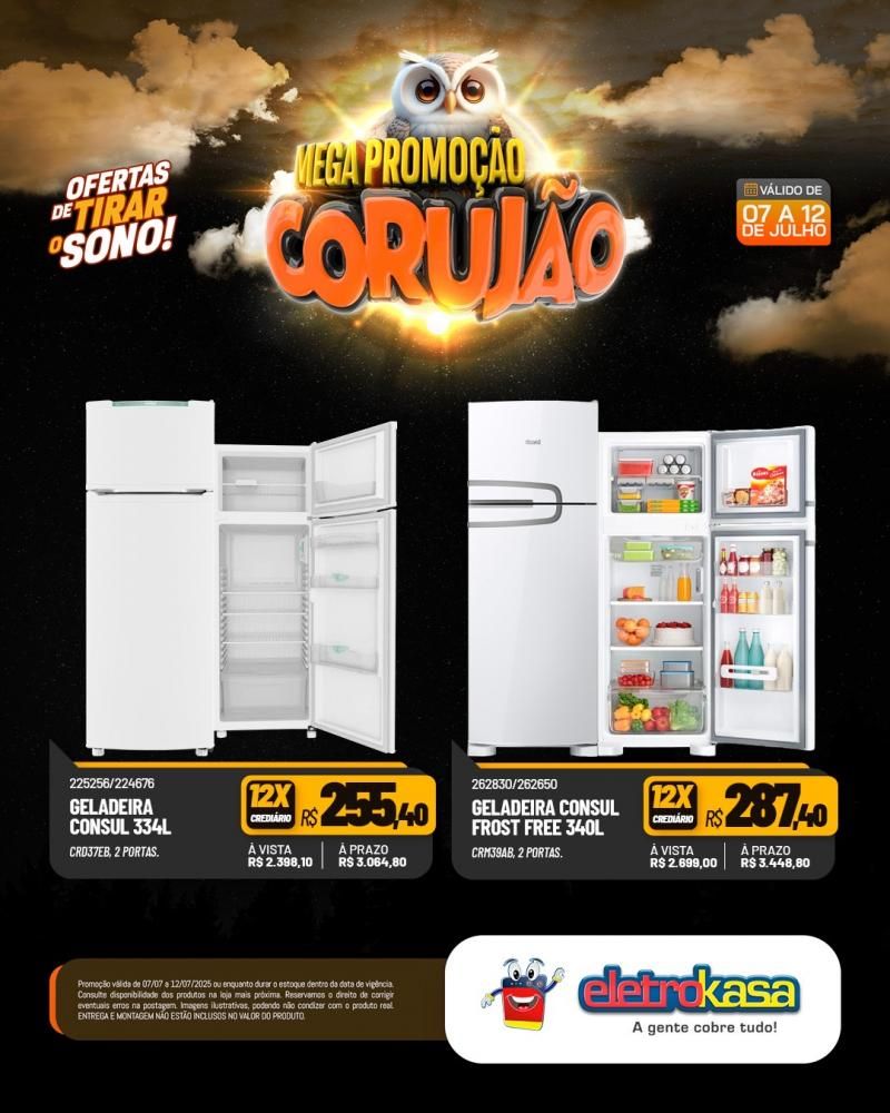 Ofertas de tirar o sono, na MEGAPROMOÇÃO CORUJÃO das lojas eletroKasa, em Rolim de Moura Ofertas de tirar o sono, na MEGAPROMOÇÃO CORUJÃO das lojas eletroKasa, em Rolim de Moura
