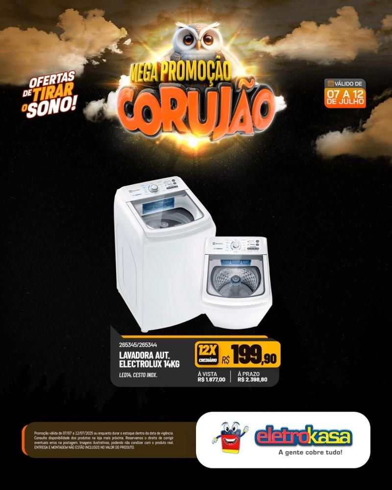 Ofertas de tirar o sono, na MEGAPROMOÇÃO CORUJÃO das lojas eletroKasa, em Rolim de Moura Ofertas de tirar o sono, na MEGAPROMOÇÃO CORUJÃO das lojas eletroKasa, em Rolim de Moura