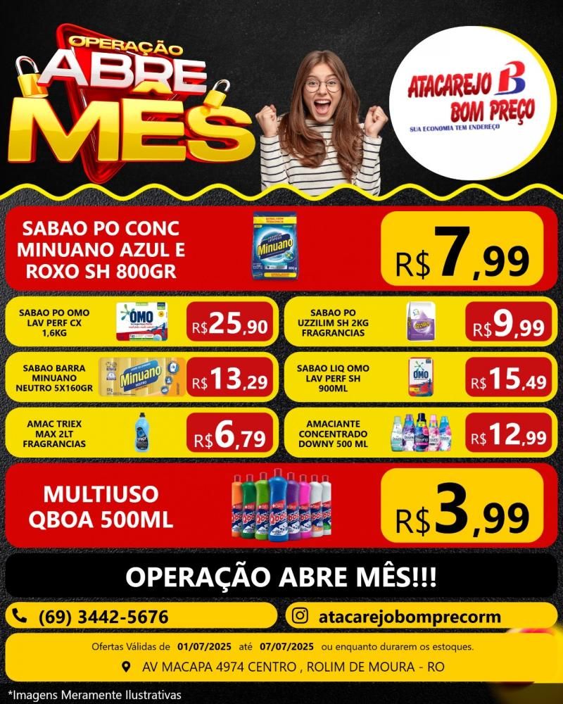 OPERAÇÃO ABRE MÊS com grandes ofertas no ATACAREJO BOM PREÇO, em Rolim de Moura OPERAÇÃO ABRE MÊS com grandes ofertas no ATACAREJO BOM PREÇO, em Rolim de Moura