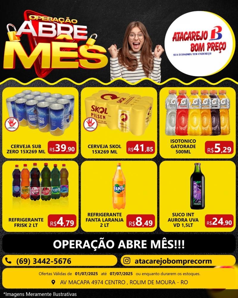OPERAÇÃO ABRE MÊS com grandes ofertas no ATACAREJO BOM PREÇO, em Rolim de Moura OPERAÇÃO ABRE MÊS com grandes ofertas no ATACAREJO BOM PREÇO, em Rolim de Moura