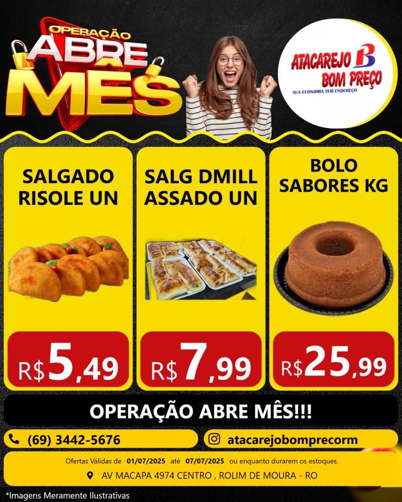 OPERAÇÃO ABRE MÊS com grandes ofertas no ATACAREJO BOM PREÇO, em Rolim de Moura OPERAÇÃO ABRE MÊS com grandes ofertas no ATACAREJO BOM PREÇO, em Rolim de Moura