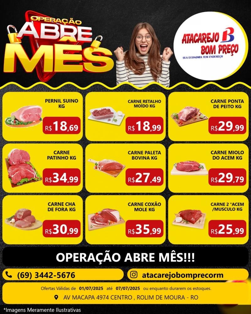 OPERAÇÃO ABRE MÊS com grandes ofertas no ATACAREJO BOM PREÇO, em Rolim de Moura OPERAÇÃO ABRE MÊS com grandes ofertas no ATACAREJO BOM PREÇO, em Rolim de Moura