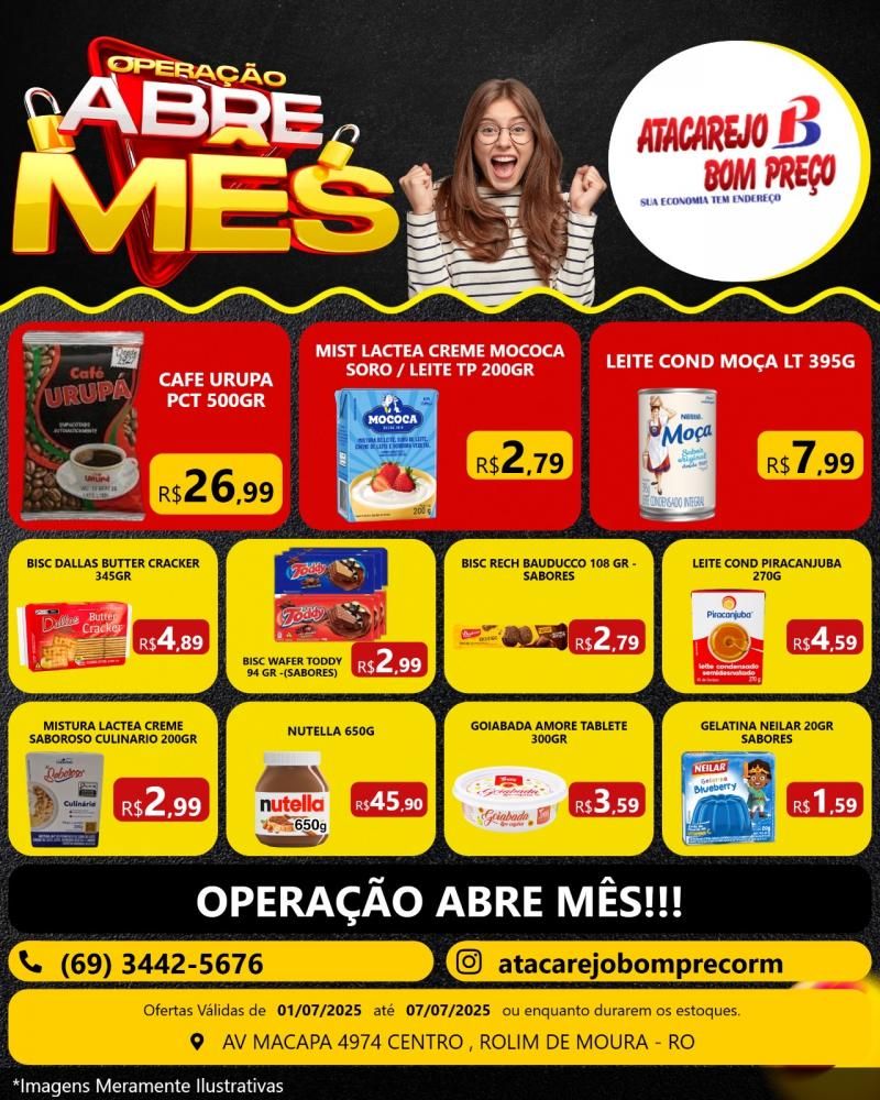 OPERAÇÃO ABRE MÊS com grandes ofertas no ATACAREJO BOM PREÇO, em Rolim de Moura OPERAÇÃO ABRE MÊS com grandes ofertas no ATACAREJO BOM PREÇO, em Rolim de Moura