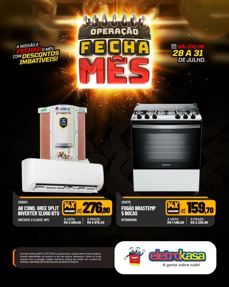 OPERAÇÃO FECHA MÊS com descontos imbatíveis, nas lojas eletroKasa, em Rolim De Moura OPERAÇÃO FECHA MÊS com descontos imbatíveis, nas lojas eletroKasa, em Rolim De Moura