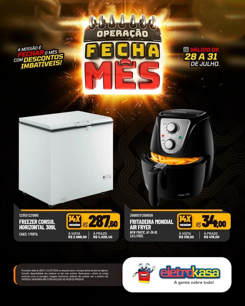 OPERAÇÃO FECHA MÊS com descontos imbatíveis, nas lojas eletroKasa, em Rolim De Moura OPERAÇÃO FECHA MÊS com descontos imbatíveis, nas lojas eletroKasa, em Rolim De Moura