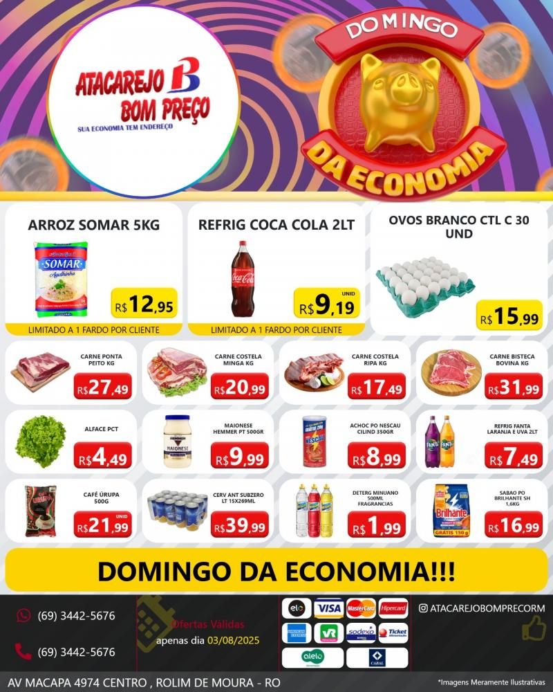 Aproveite as ofertas deste domingo, no ATACAREJO BOM PREÇO, em Rolim de Moura Aproveite as ofertas deste domingo, no ATACAREJO BOM PREÇO, em Rolim de Moura