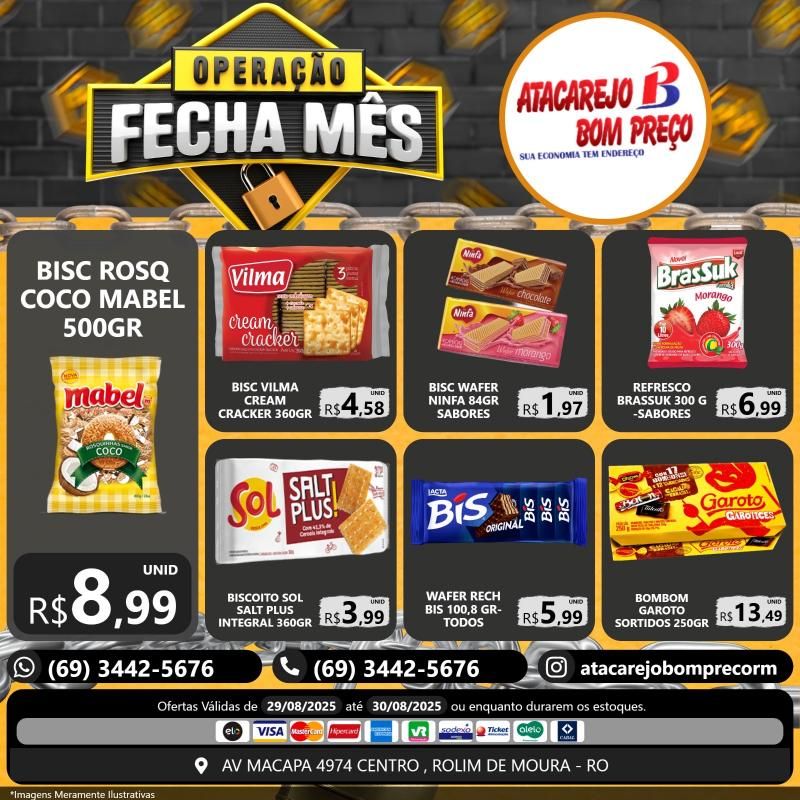 Ofertas imperdíveis no FECHA MÊS ATACAREJO BOM PREÇO, em Rolim de Moura Ofertas imperdíveis no FECHA MÊS ATACAREJO BOM PREÇO, em Rolim de Moura