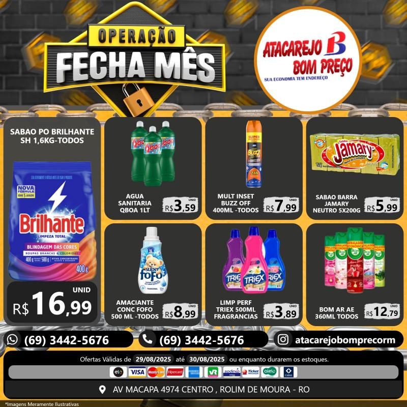 Ofertas imperdíveis no FECHA MÊS ATACAREJO BOM PREÇO, em Rolim de Moura Ofertas imperdíveis no FECHA MÊS ATACAREJO BOM PREÇO, em Rolim de Moura