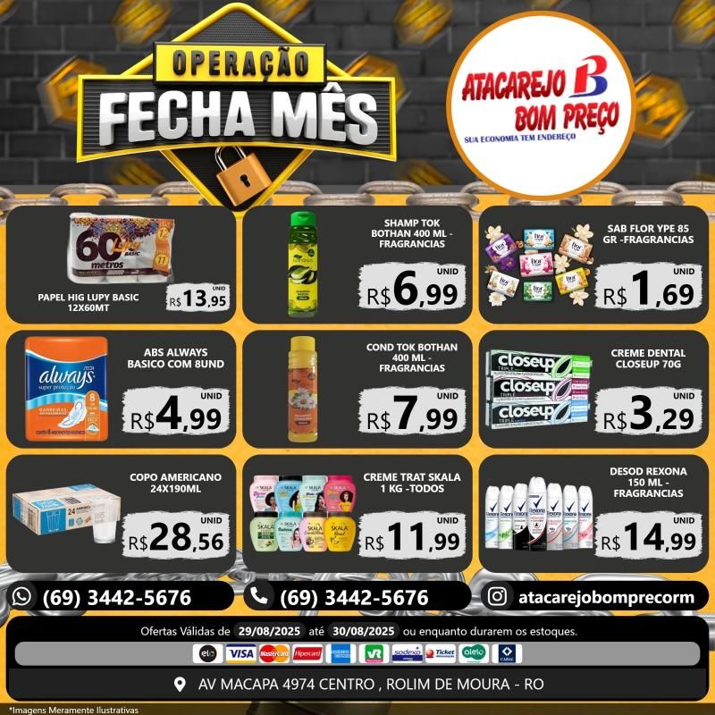 Ofertas imperdíveis no FECHA MÊS ATACAREJO BOM PREÇO, em Rolim de Moura Ofertas imperdíveis no FECHA MÊS ATACAREJO BOM PREÇO, em Rolim de Moura