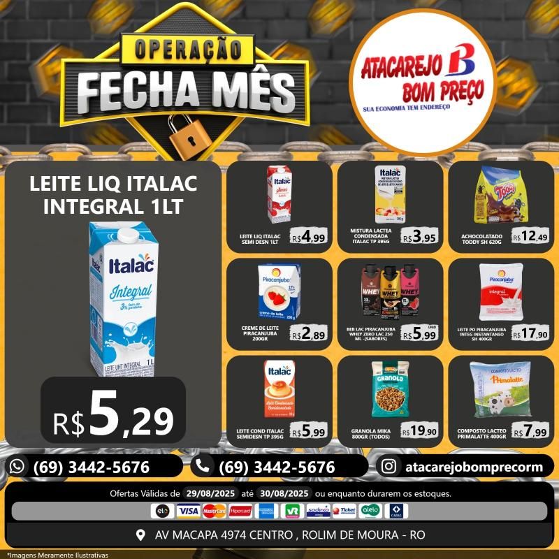 Ofertas imperdíveis no FECHA MÊS ATACAREJO BOM PREÇO, em Rolim de Moura Ofertas imperdíveis no FECHA MÊS ATACAREJO BOM PREÇO, em Rolim de Moura