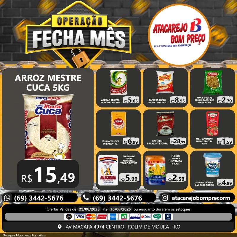 Ofertas imperdíveis no FECHA MÊS ATACAREJO BOM PREÇO, em Rolim de Moura Ofertas imperdíveis no FECHA MÊS ATACAREJO BOM PREÇO, em Rolim de Moura