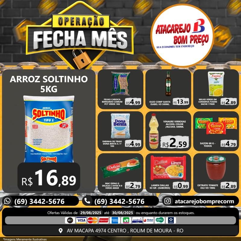 Ofertas imperdíveis no FECHA MÊS ATACAREJO BOM PREÇO, em Rolim de Moura Ofertas imperdíveis no FECHA MÊS ATACAREJO BOM PREÇO, em Rolim de Moura