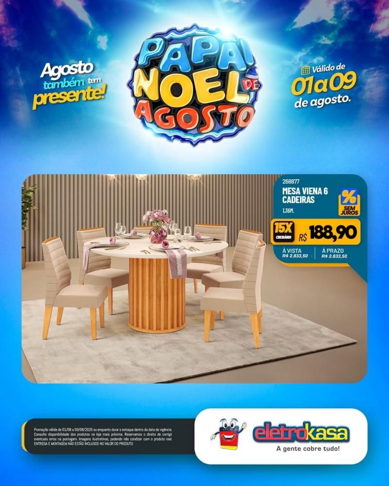 PAPAI NOEL DE AGOSTO com ofertas especiais nas lojas eletroKasa, em Rolim De Moura PAPAI NOEL DE AGOSTO com ofertas especiais nas lojas eletroKasa, em Rolim De Moura
