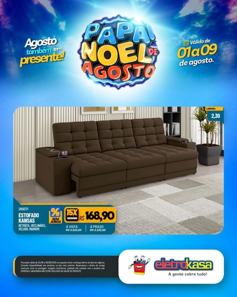PAPAI NOEL DE AGOSTO com ofertas especiais nas lojas eletroKasa, em Rolim De Moura PAPAI NOEL DE AGOSTO com ofertas especiais nas lojas eletroKasa, em Rolim De Moura