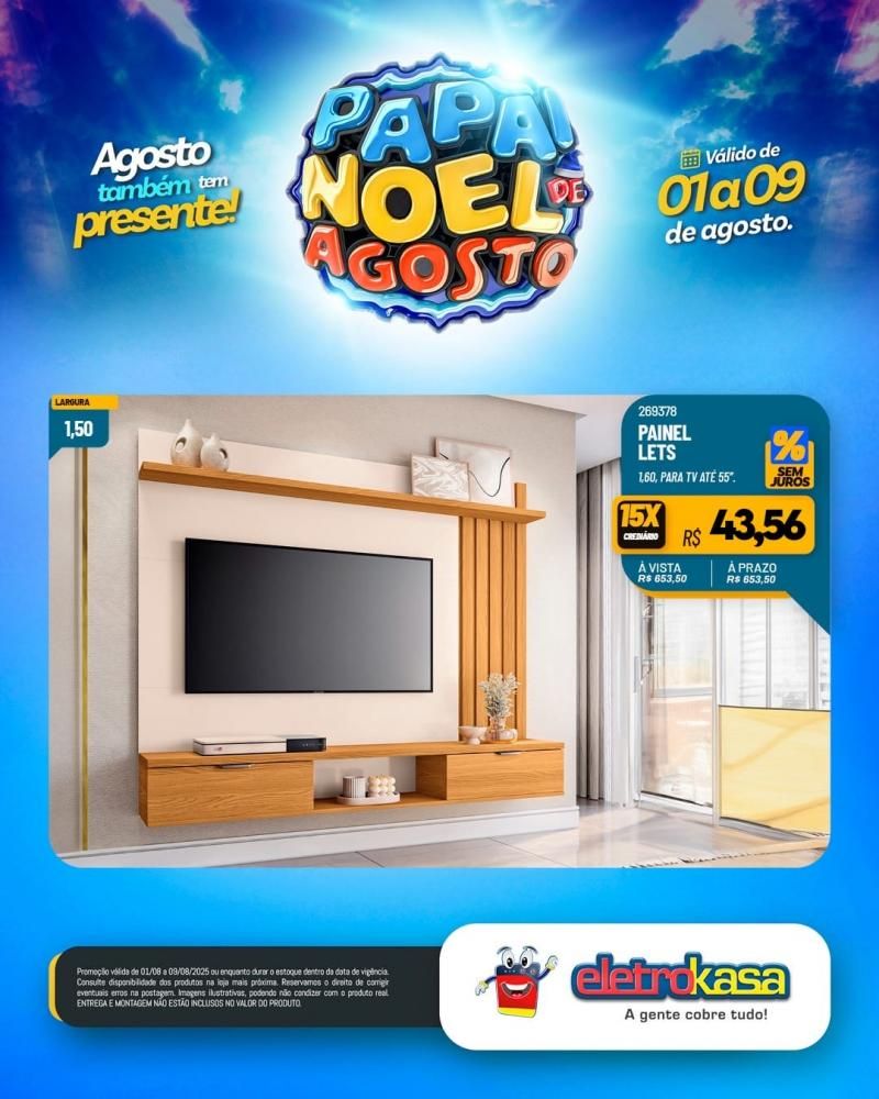PAPAI NOEL DE AGOSTO com ofertas especiais nas lojas eletroKasa, em Rolim De Moura PAPAI NOEL DE AGOSTO com ofertas especiais nas lojas eletroKasa, em Rolim De Moura