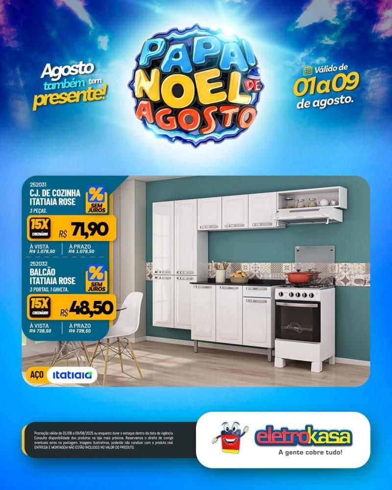 PAPAI NOEL DE AGOSTO com ofertas especiais nas lojas eletroKasa, em Rolim De Moura PAPAI NOEL DE AGOSTO com ofertas especiais nas lojas eletroKasa, em Rolim De Moura