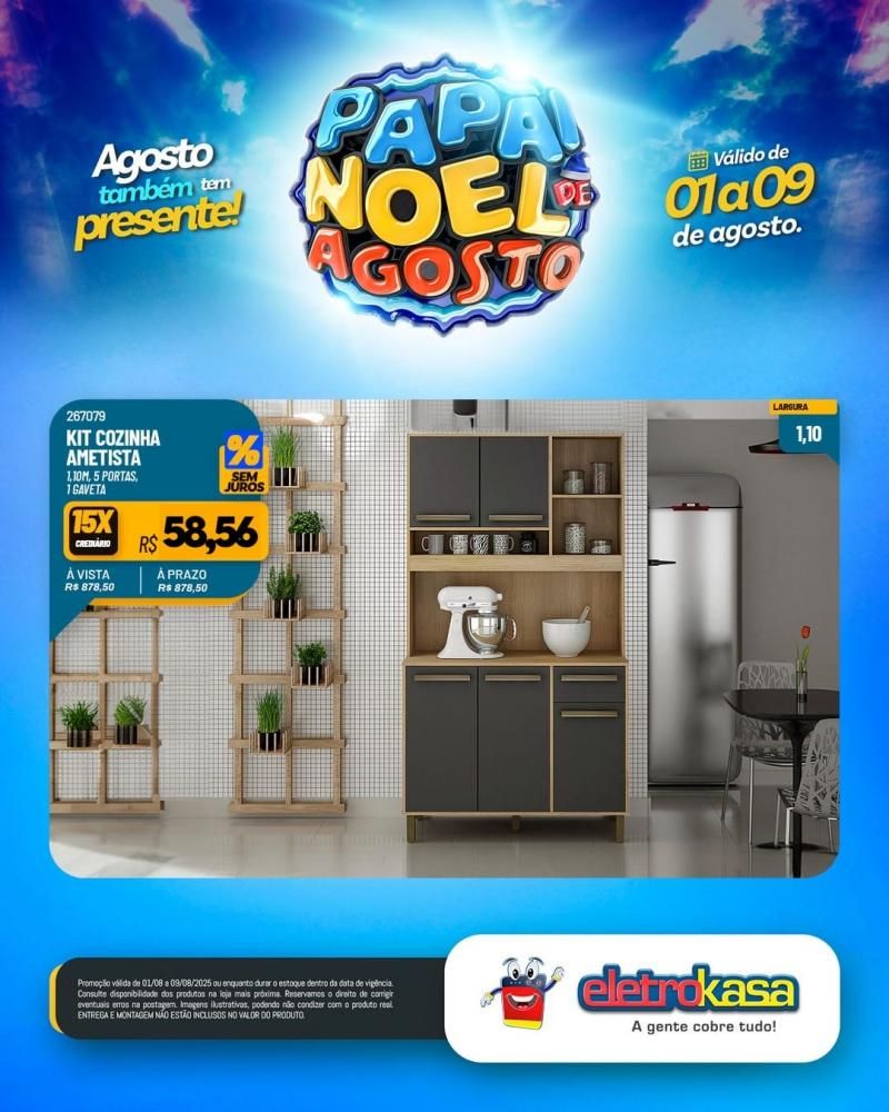 PAPAI NOEL DE AGOSTO com ofertas especiais nas lojas eletroKasa, em Rolim De Moura PAPAI NOEL DE AGOSTO com ofertas especiais nas lojas eletroKasa, em Rolim De Moura