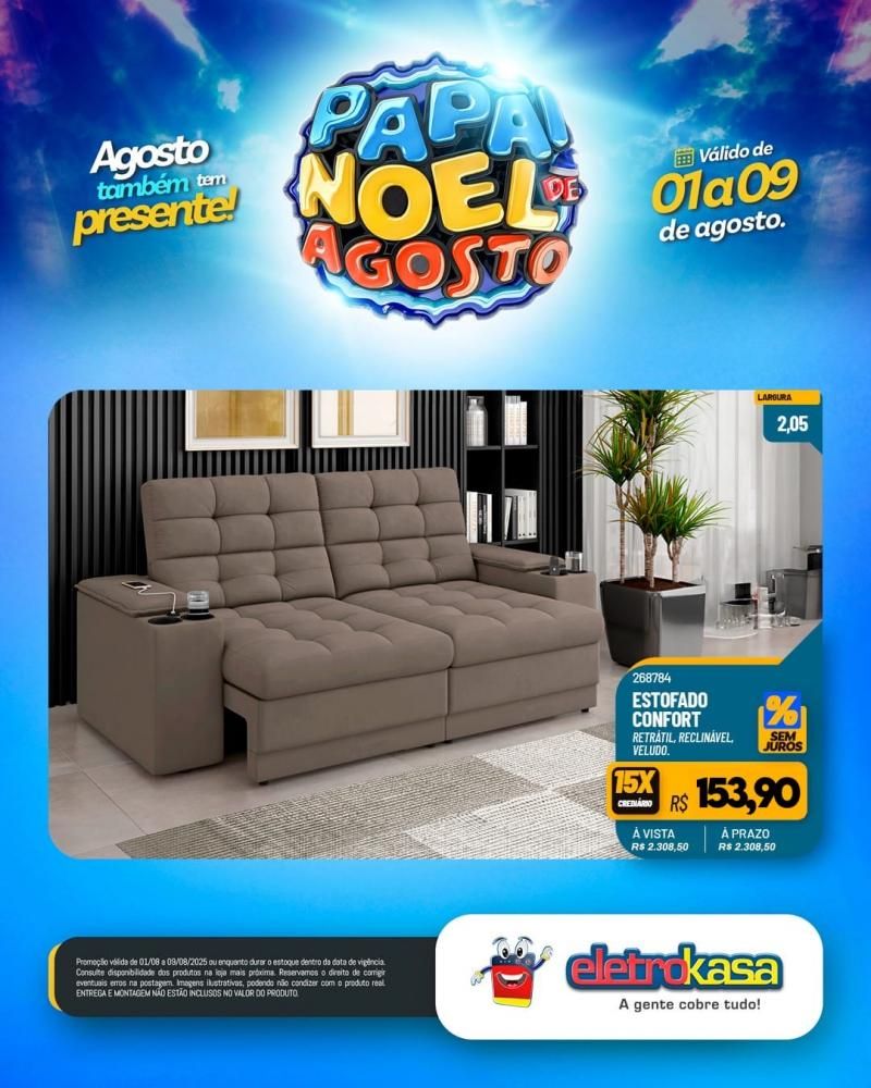 PAPAI NOEL DE AGOSTO com ofertas especiais nas lojas eletroKasa, em Rolim De Moura PAPAI NOEL DE AGOSTO com ofertas especiais nas lojas eletroKasa, em Rolim De Moura