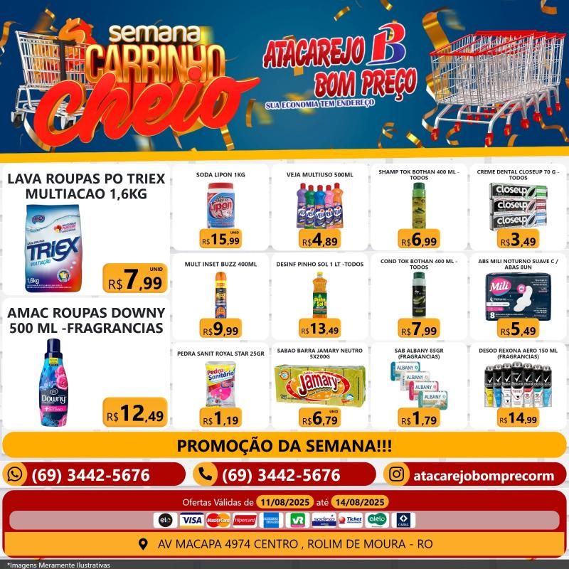 Semana Carrinho Cheio no Atacarejo Bom Preço, em Rolim de Moura Semana Carrinho Cheio no Atacarejo Bom Preço, em Rolim de Moura