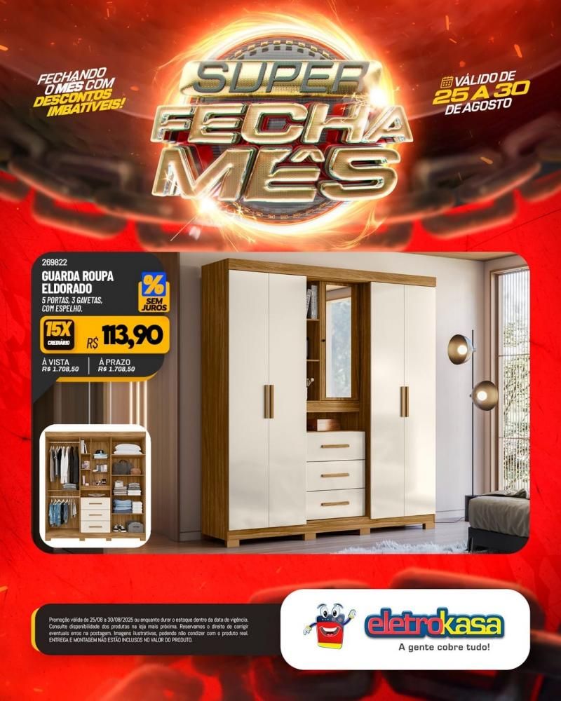 Super FECHA MÊS com descontos imbatíveis nas lojas ELETROKASA, em Rolim de Moura Super FECHA MÊS com descontos imbatíveis nas lojas ELETROKASA, em Rolim de Moura