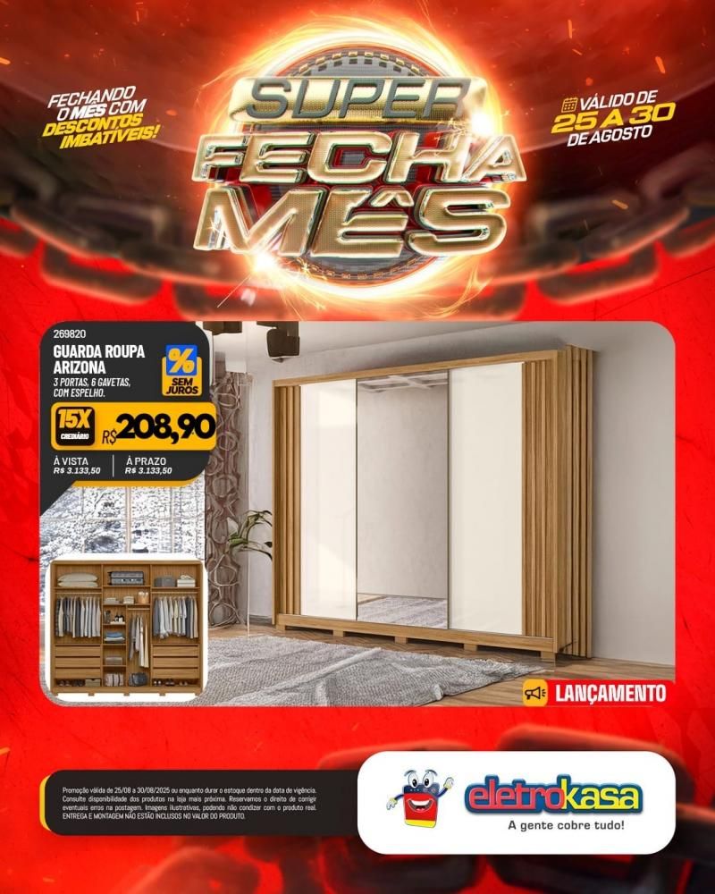 Super FECHA MÊS com descontos imbatíveis nas lojas ELETROKASA, em Rolim de Moura Super FECHA MÊS com descontos imbatíveis nas lojas ELETROKASA, em Rolim de Moura