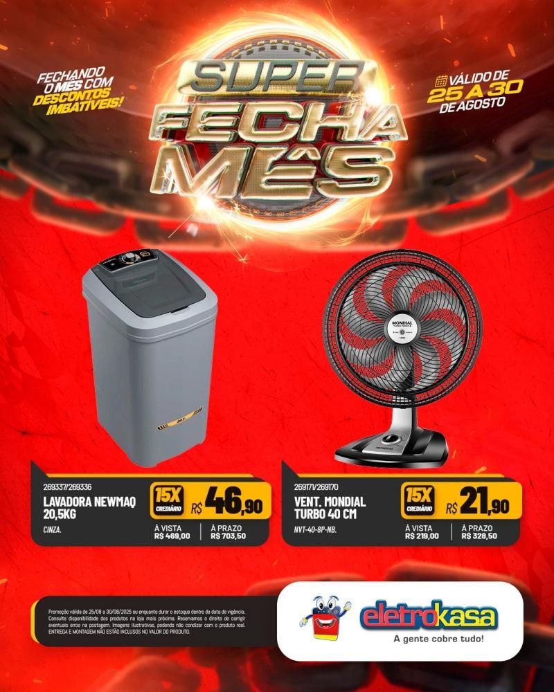Super FECHA MÊS com descontos imbatíveis nas lojas ELETROKASA, em Rolim de Moura Super FECHA MÊS com descontos imbatíveis nas lojas ELETROKASA, em Rolim de Moura