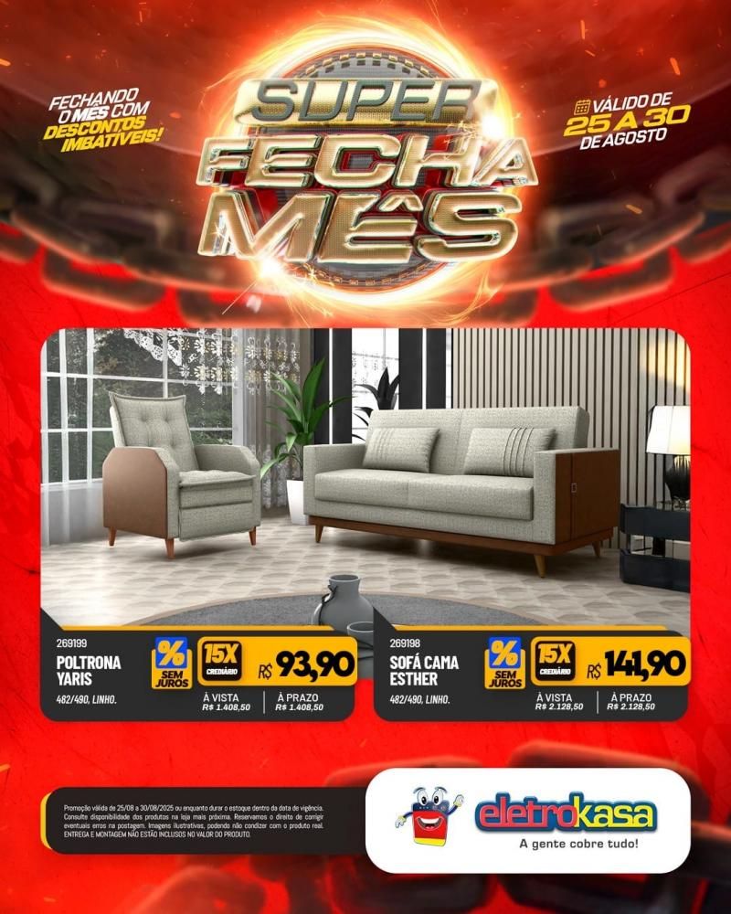 Super FECHA MÊS com descontos imbatíveis nas lojas ELETROKASA, em Rolim de Moura Super FECHA MÊS com descontos imbatíveis nas lojas ELETROKASA, em Rolim de Moura
