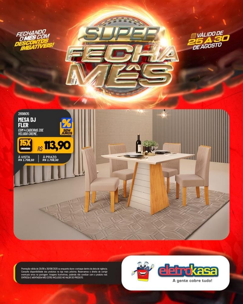 Super FECHA MÊS com descontos imbatíveis nas lojas ELETROKASA, em Rolim de Moura Super FECHA MÊS com descontos imbatíveis nas lojas ELETROKASA, em Rolim de Moura