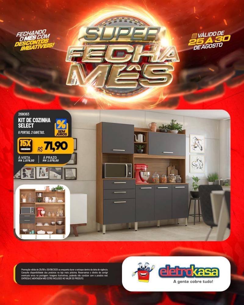 Super FECHA MÊS com descontos imbatíveis nas lojas ELETROKASA, em Rolim de Moura Super FECHA MÊS com descontos imbatíveis nas lojas ELETROKASA, em Rolim de Moura