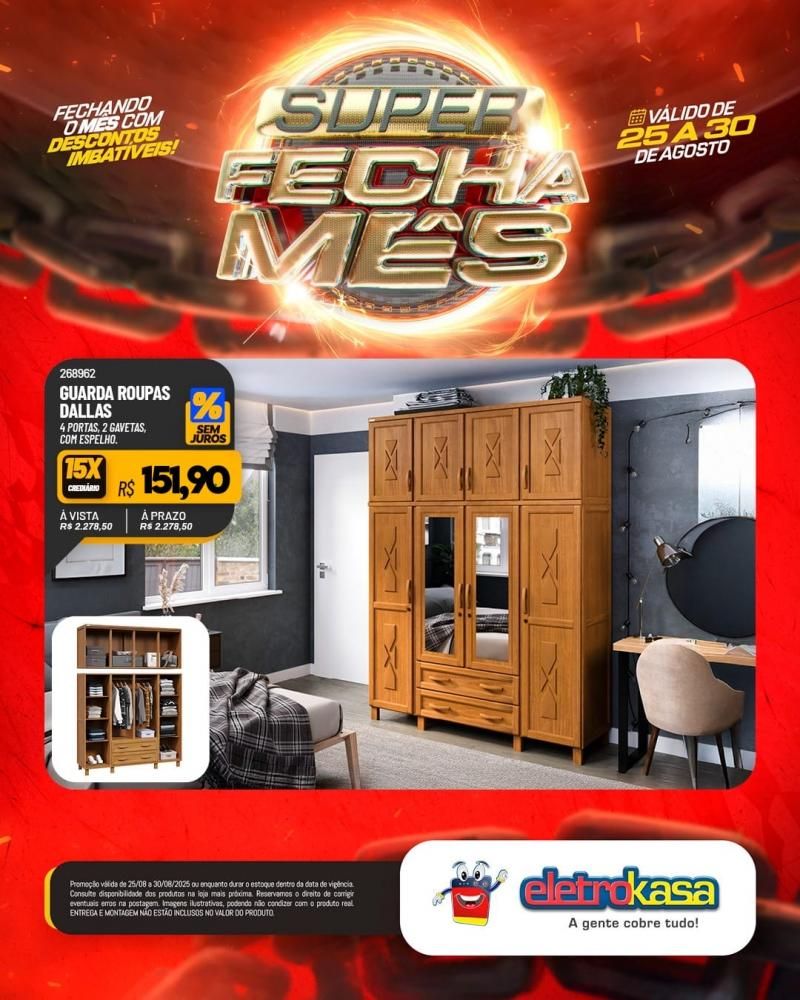Super FECHA MÊS com descontos imbatíveis nas lojas ELETROKASA, em Rolim de Moura Super FECHA MÊS com descontos imbatíveis nas lojas ELETROKASA, em Rolim de Moura