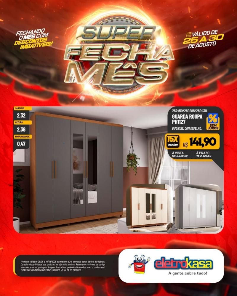 Super FECHA MÊS com descontos imbatíveis nas lojas ELETROKASA, em Rolim de Moura Super FECHA MÊS com descontos imbatíveis nas lojas ELETROKASA, em Rolim de Moura