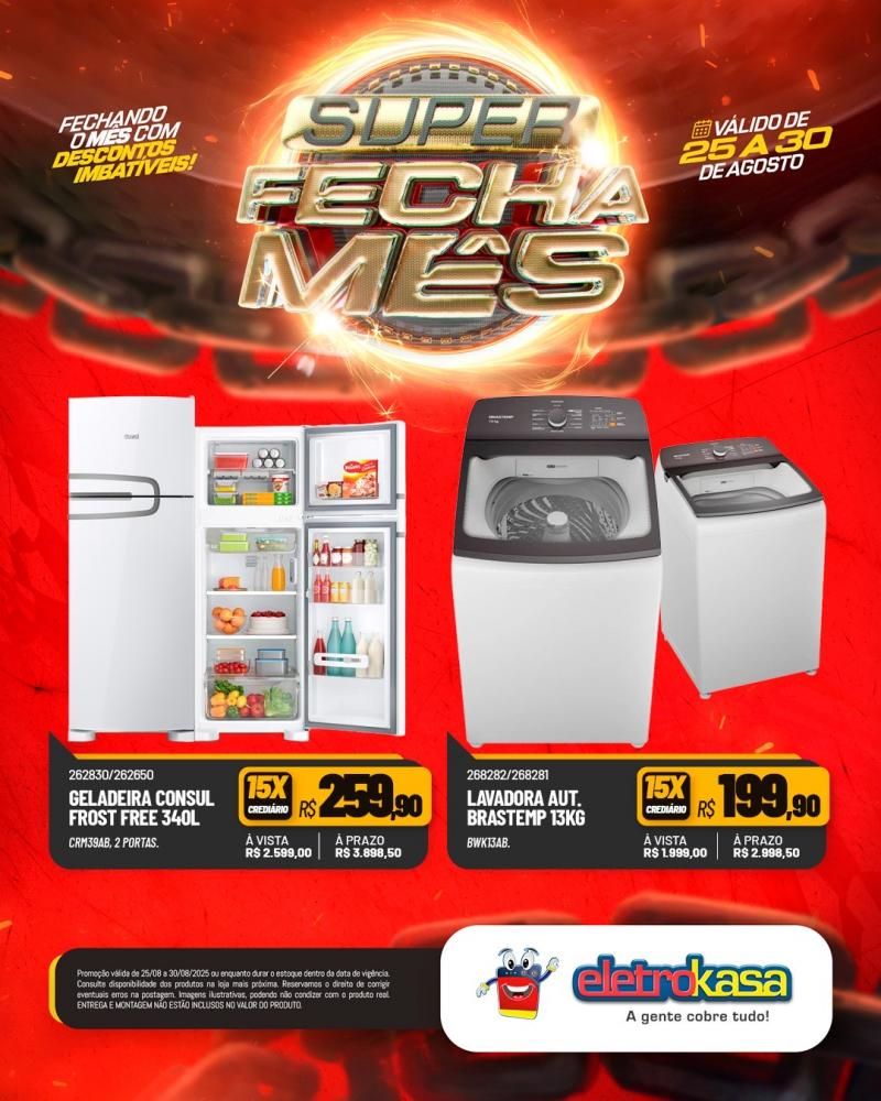 Super FECHA MÊS com descontos imbatíveis nas lojas ELETROKASA, em Rolim de Moura Super FECHA MÊS com descontos imbatíveis nas lojas ELETROKASA, em Rolim de Moura