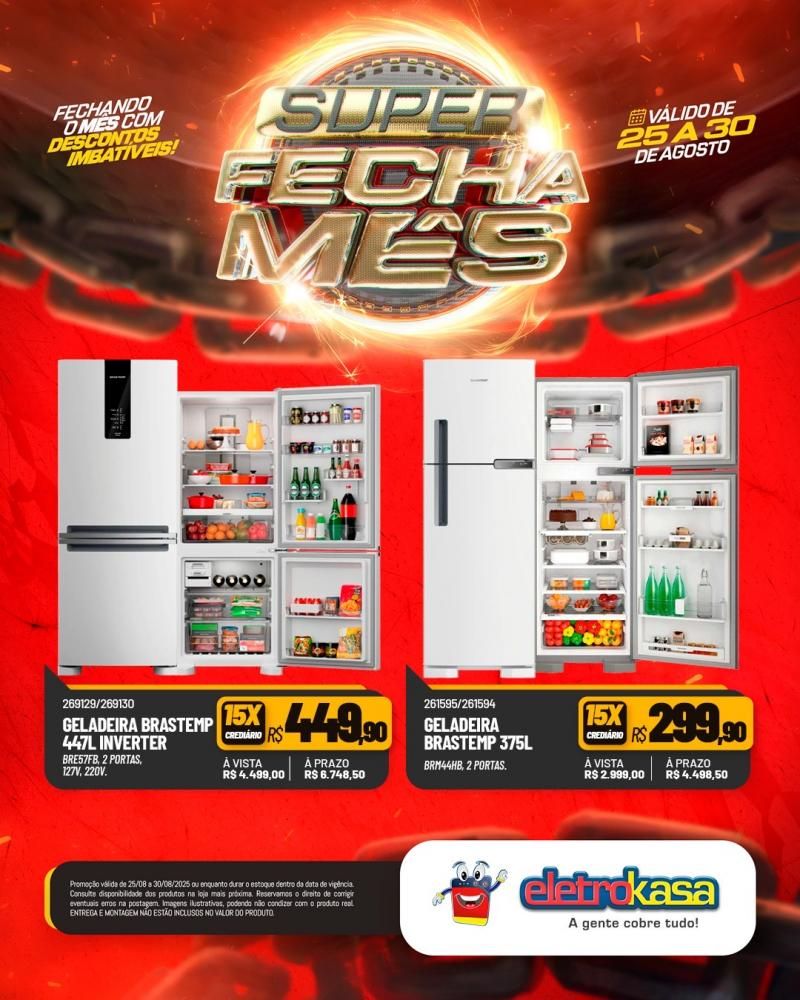 Super FECHA MÊS com descontos imbatíveis nas lojas ELETROKASA, em Rolim de Moura Super FECHA MÊS com descontos imbatíveis nas lojas ELETROKASA, em Rolim de Moura