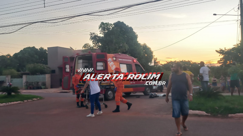 Acidente de trânsito deixa mãe e filha feridas no bairro Planalto em Rolim de Moura Acidente de trânsito deixa mãe e filha feridas no bairro Planalto em Rolim de Moura