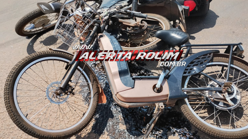 Acidente entre moto e bicicleta elétrica deixa jovem ferida no centro de Rolim de Moura Acidente entre moto e bicicleta elétrica deixa jovem ferida no centro de Rolim de Moura