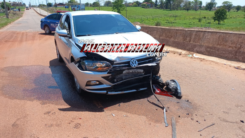 Colisão entre veículos é registrada na RO-383 em Rolim de Moura Colisão entre veículos é registrada na RO-383 em Rolim de Moura