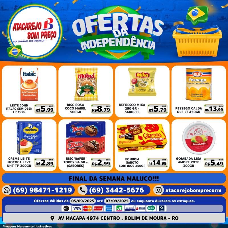 Ofertas da Independência no Atacarejo Bom Preço de Rolim de Moura Ofertas da Independência no Atacarejo Bom Preço de Rolim de Moura