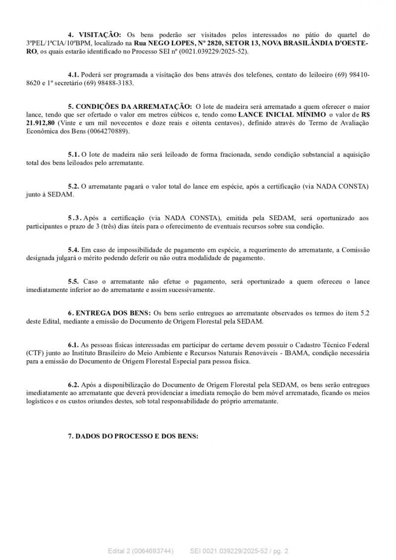 Polícia Militar de Migrantinópolis abre edital para Leilão de Madeiras; veja como participar Polícia Militar de Migrantinópolis abre edital para Leilão de Madeiras; veja como participar