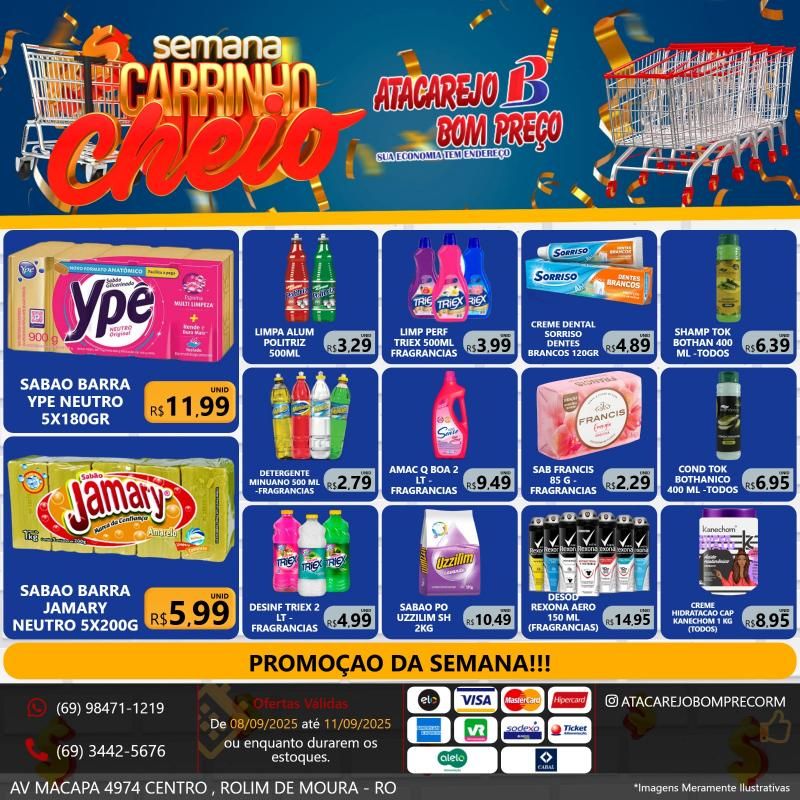 Semana carrinho cheio do Atacarejo Bom Preço de Rolim de Moura Semana carrinho cheio do Atacarejo Bom Preço de Rolim de Moura