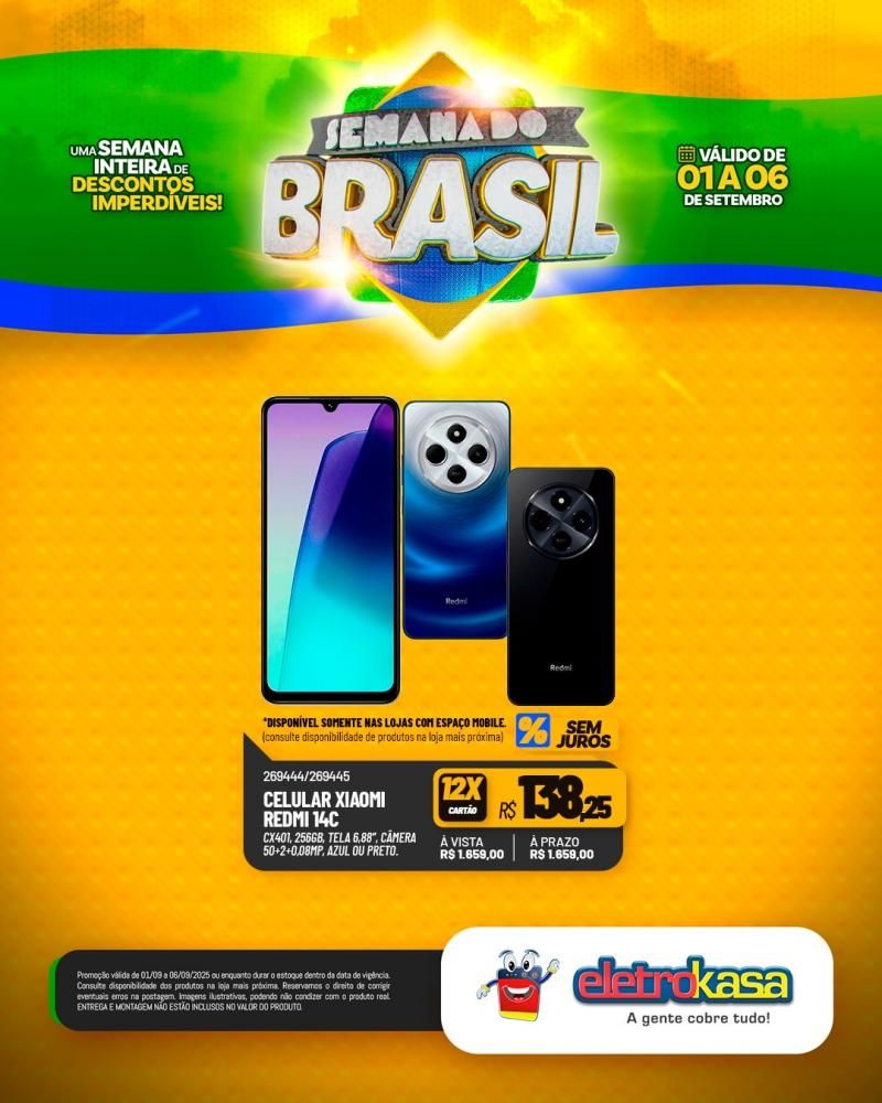 Semana do Brasil é nas lojas Eletrokasa em Rolim de Moura Semana do Brasil é nas lojas Eletrokasa em Rolim de Moura