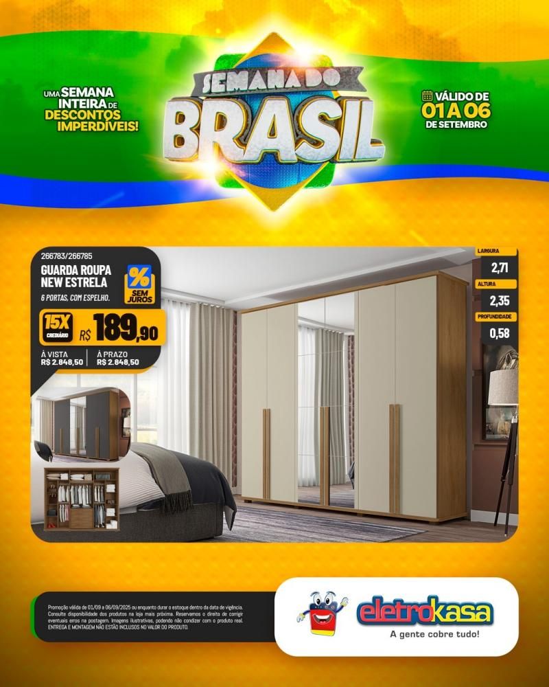 Semana do Brasil é nas lojas Eletrokasa em Rolim de Moura Semana do Brasil é nas lojas Eletrokasa em Rolim de Moura