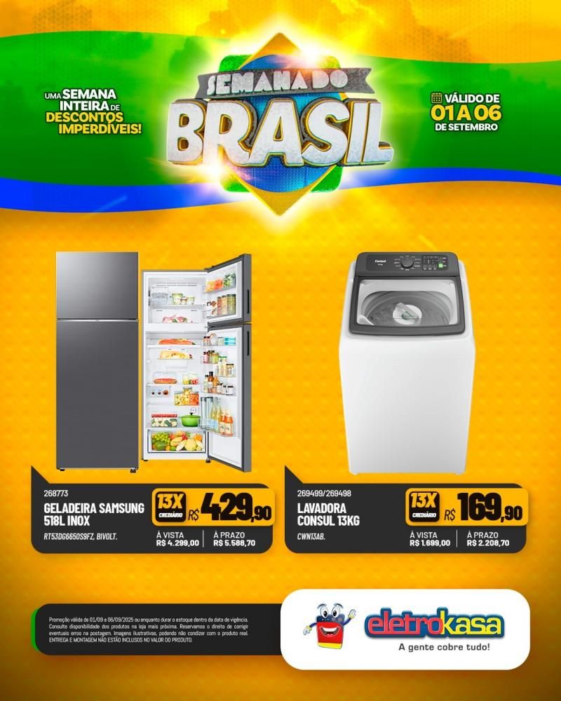 Semana do Brasil é nas lojas Eletrokasa em Rolim de Moura Semana do Brasil é nas lojas Eletrokasa em Rolim de Moura