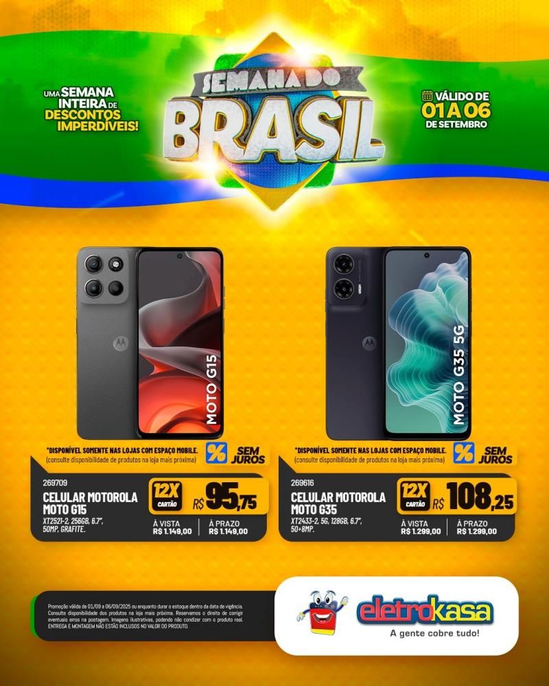 Semana do Brasil é nas lojas Eletrokasa em Rolim de Moura Semana do Brasil é nas lojas Eletrokasa em Rolim de Moura