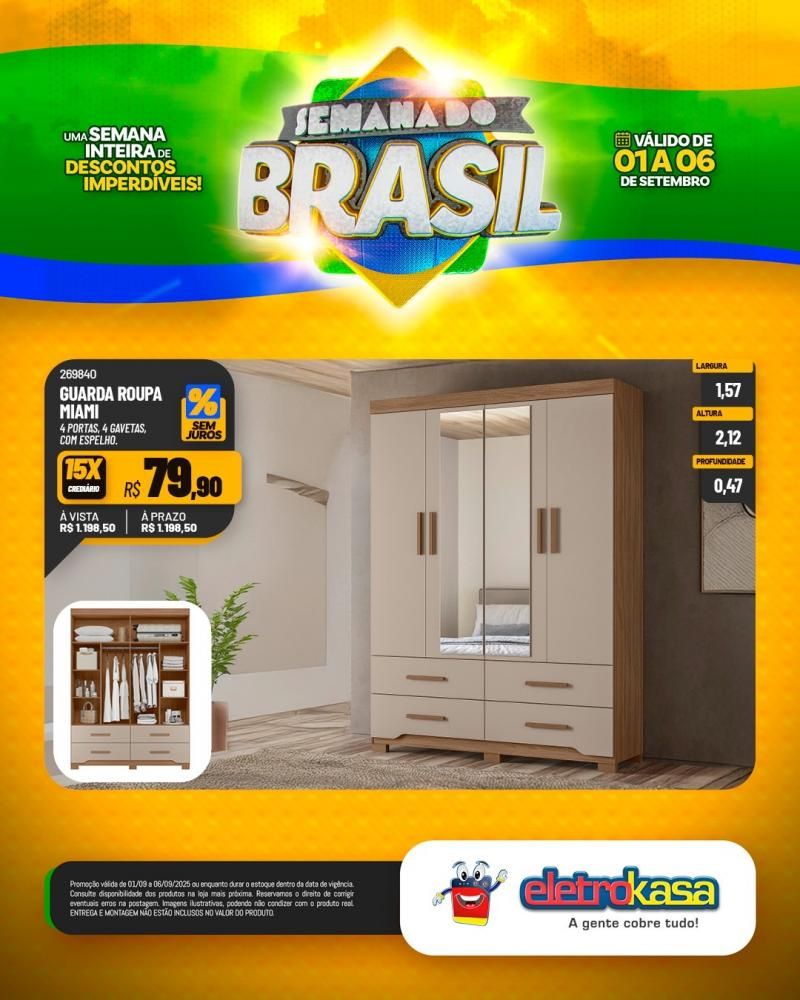 Semana do Brasil é nas lojas Eletrokasa em Rolim de Moura Semana do Brasil é nas lojas Eletrokasa em Rolim de Moura