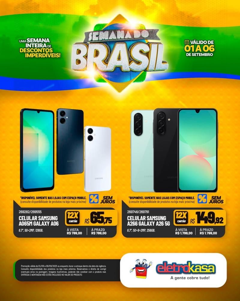 Semana do Brasil é nas lojas Eletrokasa em Rolim de Moura Semana do Brasil é nas lojas Eletrokasa em Rolim de Moura