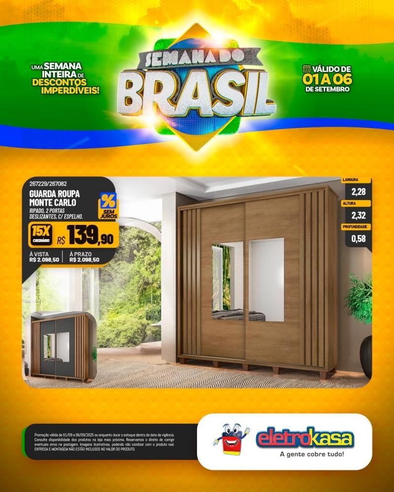 Semana do Brasil é nas lojas Eletrokasa em Rolim de Moura Semana do Brasil é nas lojas Eletrokasa em Rolim de Moura